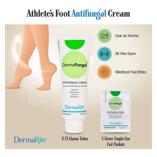 DermaRite\'s DermaFungal Antifungal Cream - 2% Miconazole Nitrate for Athlete\'s Foot, Ringworm, and Jock Itch - 5g Packet, 144 Count, 1 Pack - Thumbnail 3