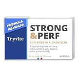 Fórmula Práctica para Hombres Activos | 60 Cápsulas con Ginseng, Maca, Arginina, Citrulina y Zinc | TRYVITE STRONG&PERF