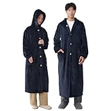 クモリ(Kumori) 冬 着る毛布 ユニセックス Ｌ-着丈130cm 暖かい 男女兼用 フランネル かい巻き ふわふわ ポケット付き ボタン付き リブ袖 フード付き 吸湿発熱 静電気防止 丸洗える ルームウェア 部屋着 あったか 春 秋 レディース メンズ 軽量 防寒 保温 着るブランケット Ｌ-着丈130cm ヘリンボーン・ネイビー