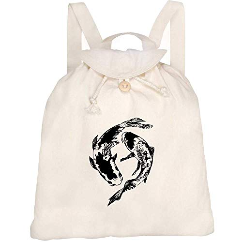 Azeeda 'Koi Carp' Canvas Rucksack/Backpack (RK00008802)