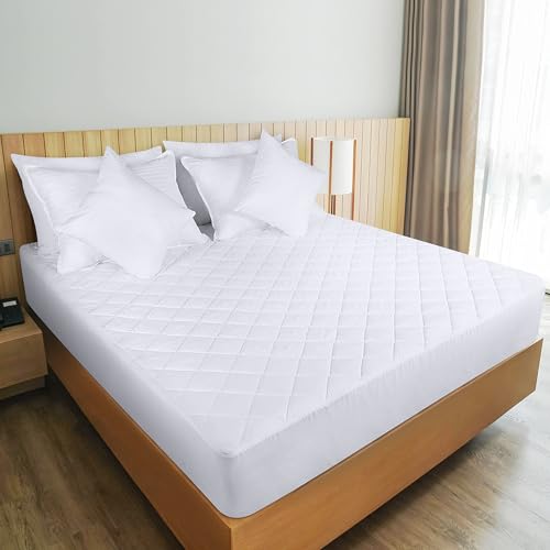 Utopia Bedding Quilted Fitted Mattress Pad, Twin Size, Elastic Fitted Mattress Topper Protector and Cover Stretches up to 16 Inches Deep, Machine Washable (White, Pack of 10)