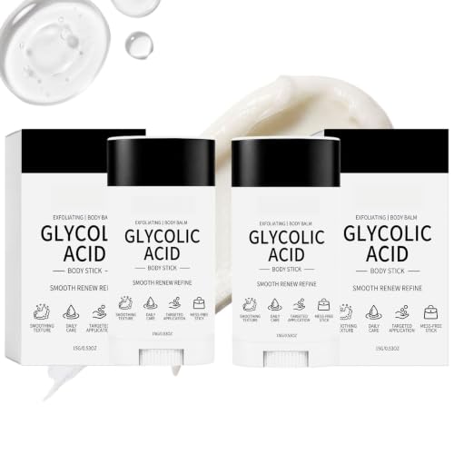 2PACK Glycolic Acid Body Stick, Exfoliating Solid Body Balm for Rough Dry Skin, Targeted Skin Smoothing Moisturizer Stick, Gentle Cleansing And Moisturizing Skin, For All Skin Types