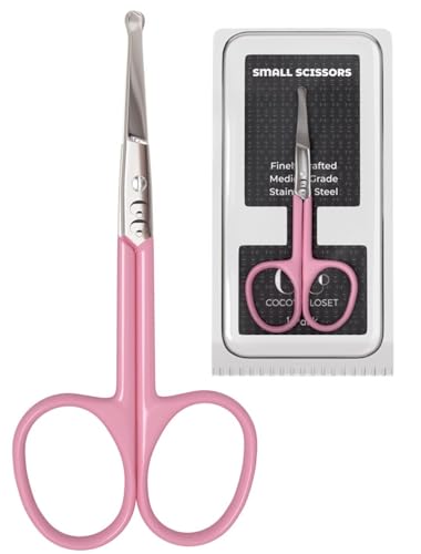 Grooming and Nose Hair Scissors – Nasal Hair Cutters - Sharp Blades Trimming Scissors for Eyebrows, Beard, Mustache & Facial Hair or Men & Women – Stainless Steel, Safety Rounded Blunt Tip