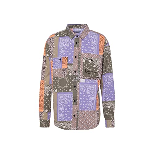 Karl Kani Herren KM221-012-1 KK Chest Signature Paisley Langarmhemd M...