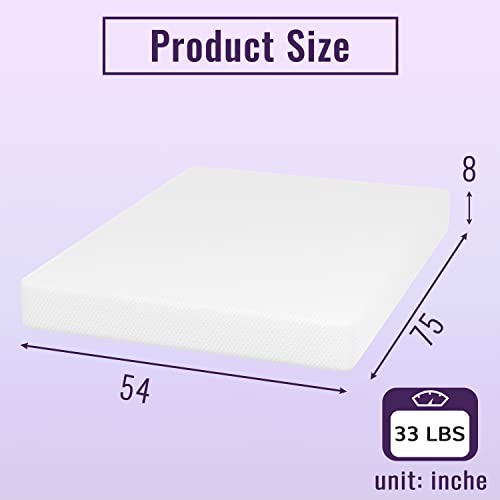 Image of PayLessHere Memory Foam Mattress Cooling Gel Bamboo Charcoal Infused Mattress 8 inch Mattress CertiPUR-US Certified Breathable Bed Mattress for Cooler Sleep Supportive & Pressure Relief,White Full