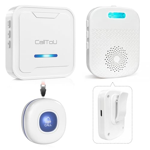 Image of CallToU Caregiver Pager Wireless Call Button for Elderly /Senior,2026 New Version Pager with Vibration & Rechargeable,Nurse Alert System for Home Care Seniors