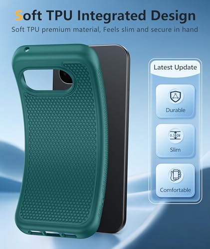 Image of FNTCASE for Google Pixel 10A Case - Military Grade Drop Protection, 14ft Drop Tested, Screen Protector Included, Anti-Slip Anti-Fingerprint Matte Textured, Soft TPU Shockproof Cover (Green)