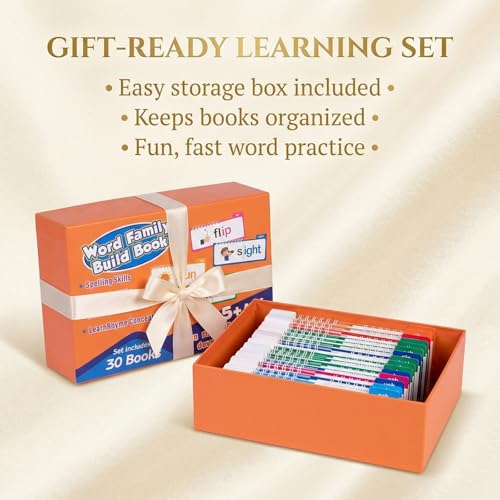 Image of 30 Word Family Build Book & Read and Rhyme Flip Book - Phonics & Sight Words Flash Cards for Preschool /Kindergarten, Fun Learning Tools for Classroom Homeschool to Master Early Reading