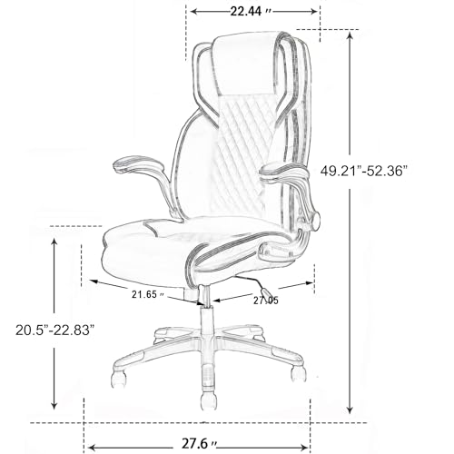 REFICCER Brown Leather Executive Chair