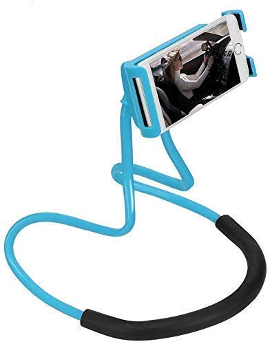 Image of Portable Lazy Stand Mobile Holder with Goosneck Long Arm Clip | Flexible | Foldable | 360 Degree Compatible for Universal Places As Office |Home |Kitchen | Bedroom (Hanging Neck Lazy)