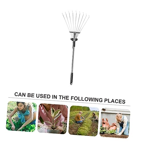 Rastrillo telescópico de acero inoxidable para jardinería miniatura 3