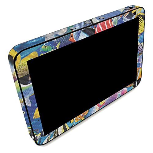 Image of MightySkins Carbon Fiber Skin Compatible with Amazon Echo Show 8 (Gen 2) - Tropical Fish | Protective, Durable Textured Carbon Fiber Finish | Easy to Apply | Made in The USA