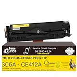 HAUT RENDEMENT – Jusqu’à 2600 pages : Toner compatible pour HP 305A CE410A CE411A CE412A CE413A offrant un rendement supérieur (2200 pages pour le toner noir et 2600 pages pour chaque toner de couleur - Cyan, Magenta, Jaune - à 5% de couverture papier A4) pour des impressions nettes et durables, idéale pour un usage quotidien ou professionnel.