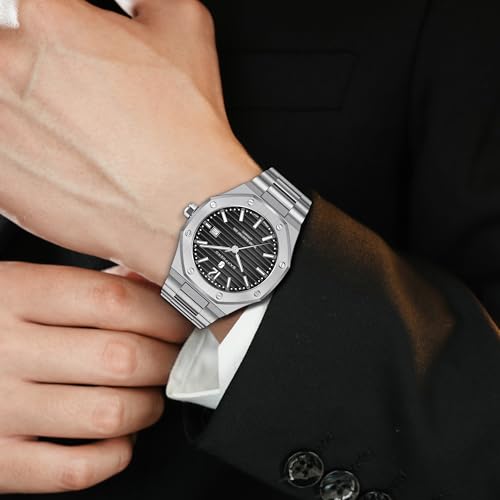 Image of BY BENYAR SAPPHERO Watches for Men 100M Waterproof Chronograph Mens Watch Analog Quartz Movement Wrist Watch Stainless Steel&Leather Strap