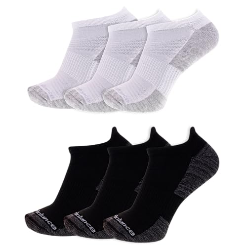 Image of New Balance Unisex Adult Performance Cushioned No Show Socks - 6 & 12 Pairs - Moisture Wicking