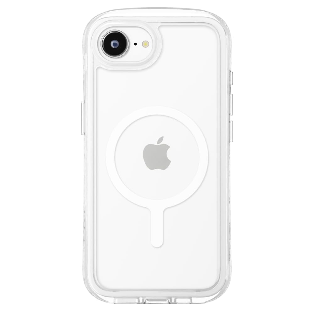 iPhone16e 用 MagSafe対応 エアクッションケース ケース ストラップホール 背面クリア 耐衝撃 エア スノー PG-25KMA04CL