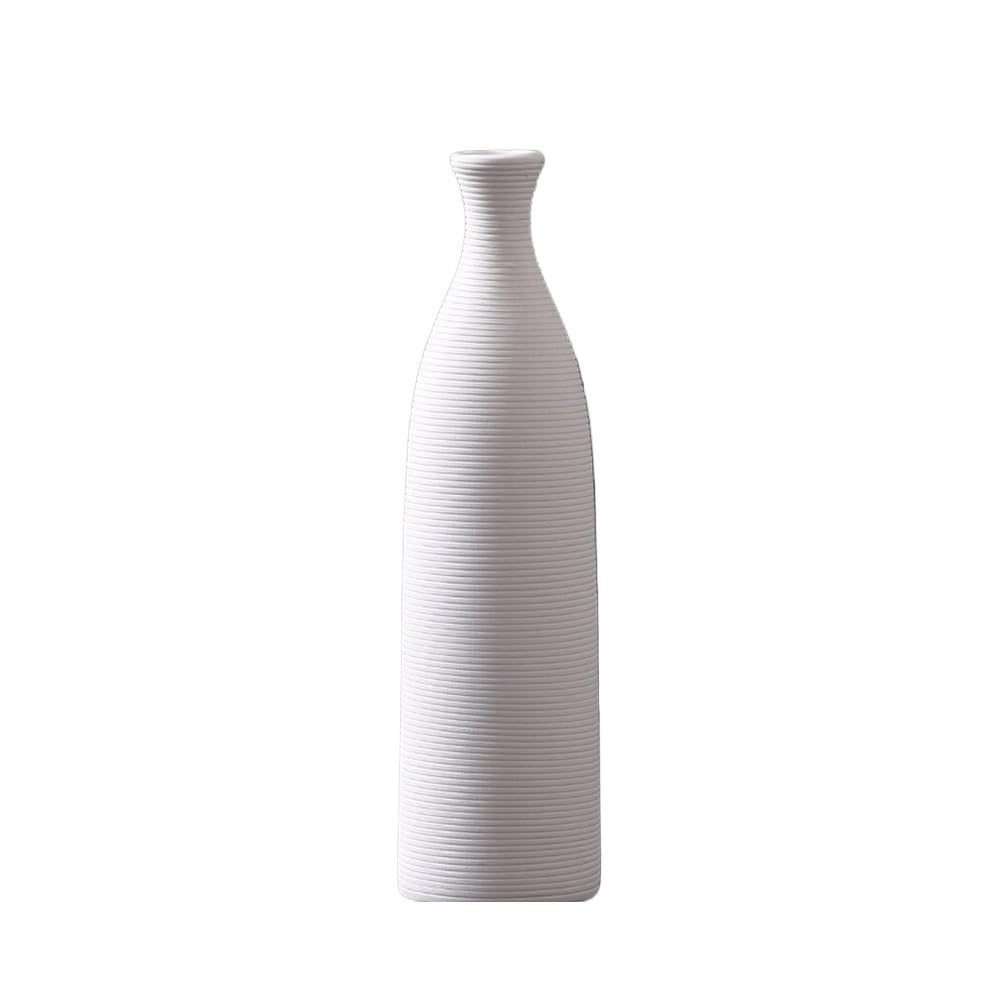 Jarrón Decorativo Jarrón de cerámica Vintage Blanco Liso con Forma embrión, decoración for la Mesa del salón para Decorar el hogar(Grande)