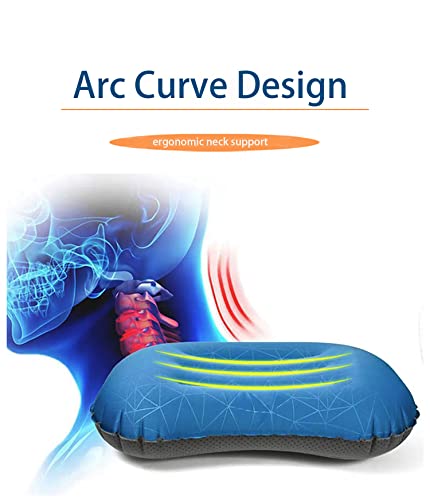 Crisonky Camping Pillow - Inflatable Pillow - Travel Pillows For Backpacking & Airplane, Lumbar Support 2.0 Blow Up Pillows, Ultralight Compressible, Comfortable, Ergonomic Pillows (Light Green) #TOP5