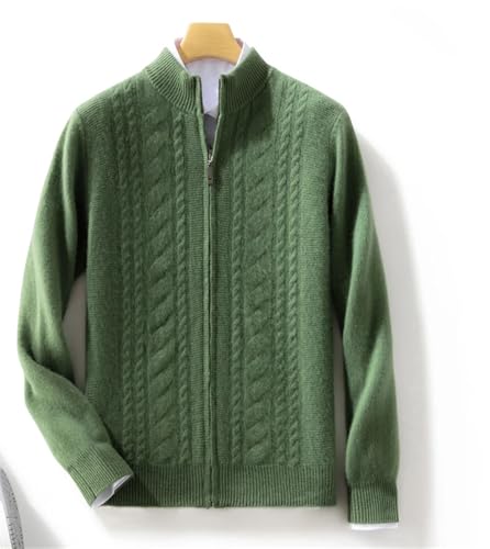 Men's Merino Wool Knit Cardigan Sweater Long Sleeve Twisted Zipper Thick Fall Winter Casual Outerwear2