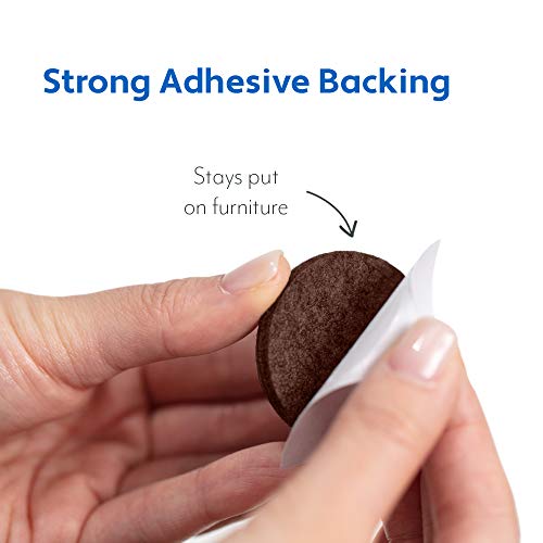 Mighty Monkey Felt Furniture Gripper Pads, Easy Glide Floor Protectors, Pad Prevents Scratches On Wood Floors, Adhesive Strips Secure To Chair Leg, Heavy Duty, Protects Hardwood, 75 Pack, Brown #TOP3
