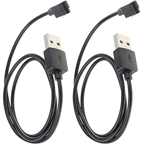 Yikko 2 Pieces Smart Watch Charger, Portable Magnetic Charging Dock with USB Charging Cable, Replacement Charging Cable for 4.0mm 2 Pin Devices Cover