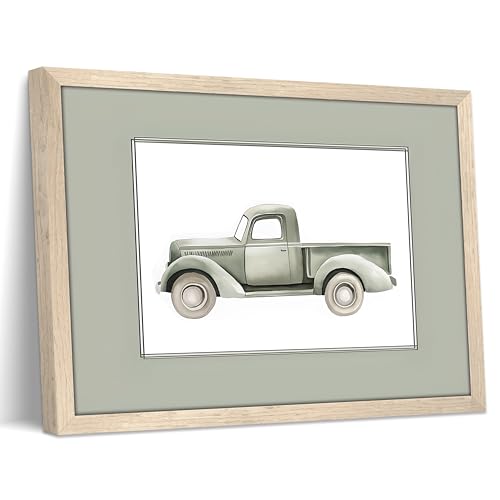 Image of Framed Car Wall Art Painting, Boys Room Wall Decor Oil Pictures, Vintage Cars Canvas Print Poster, Sage Green Nursery Decor Artwork, for Boys Bedroom Nursery Kids Room Decor 8x10 Inch