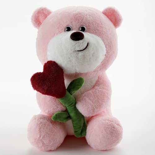 Image of Pink Heart Teddy Bear 45 CM Ultra Soft Plush Stuffed Toy for Kids, Babies & Toddlers | Cute Hug-Friendly Teddy with Heart | Soft Fabric Cuddly Toy | Lightweight Washable Gift for Birthday