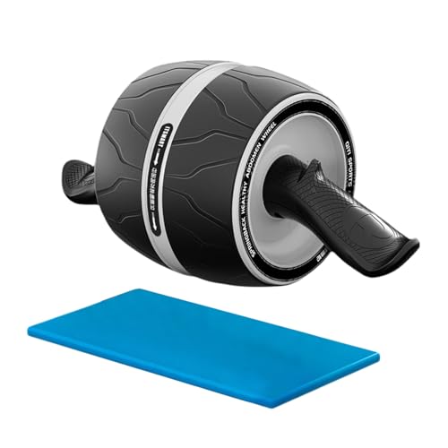 Rodillo abdominal, rodillo abdominal para ejercicio muscular con 2 ruedas, rodillera incluida, entrenador compacto de fuerza de rebote para interiores y exteriores, hogar, gimnasio, dormitorio