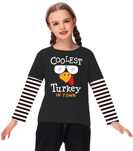 Image of Remimi Unisex Kids Christmas Long Sleeve Shirt Xmas Print Stripe Shirts 2-12 Years