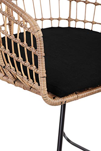 Tommy-Hilfiger-Graham-Rattan-Dining-Chair-Woven-Wicker-Armchair-with-Seat-Cushion-Black-Durable-Metal-Legs-Boho-Modern-Accent-Lounge-Furniture-Natural 41PY+g0pJ+L