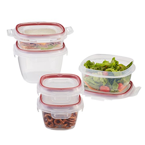 Rubbermaid LockIts Food Storage Containers with Easy Find Lids, 12