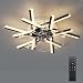 Produktbild Deckenventilator mit Beleuchtung und Fernbedienung Leise, Modern Dimmbar LED Deckenleuchte mit ventilator, Lampe mit Ventilator für Schlafzimmer Wohnzimmer Esszimmer, Ø70 Watt, Ø62 cm (A - Schwarz)