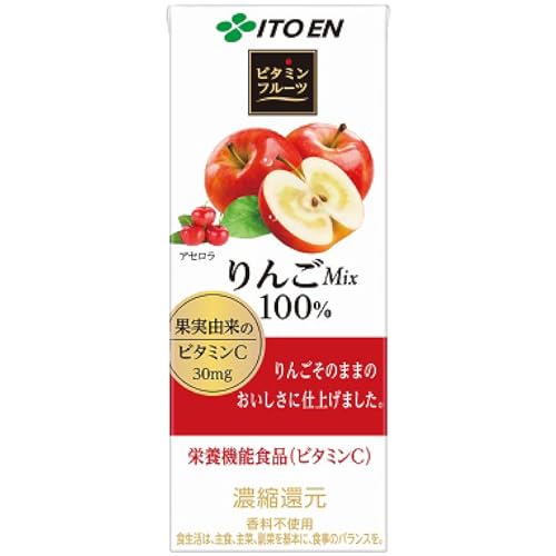 [3ヶ月定期便]ビタミンフルーツ りんごMix 100% 200ml 24本 伊藤園 紙パック