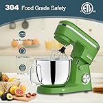Household Stand Mixer with 6.5 Quart Bowl, Electric Food Mixer 10+p Speeds 660W, Kitchen Tilt-Head Bread Dough and Cake Mixers with Dough Hook, Whisk, Beater, Splash Guard - Image 3