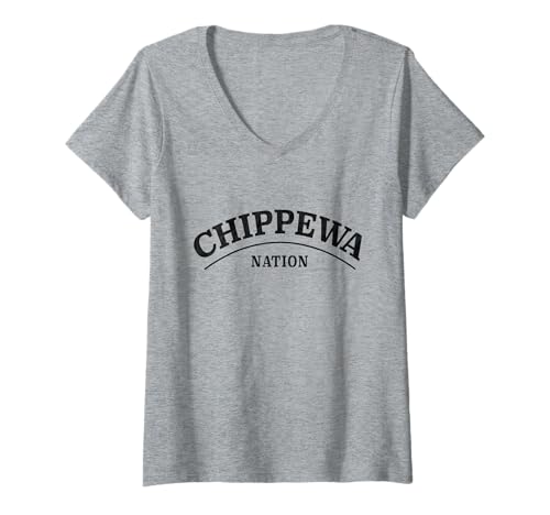 Mujer Nación Chippewa | Chippewa Tribu Standard Camiseta Cuello V