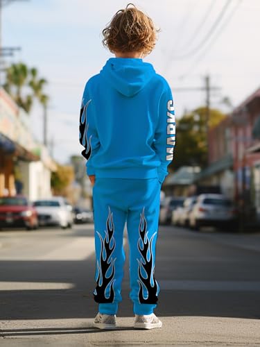 Image of boys' clothing sets, 2-Piece Hoodie & Pants Outfits for Boys Size 4-14 | Lightweight Non-Fleece Fall & Spring Clothing Sets