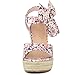 Allegra K Women's Platform Floral Printed Slingback Espadrille Pink Wedge Sandals 8 M US