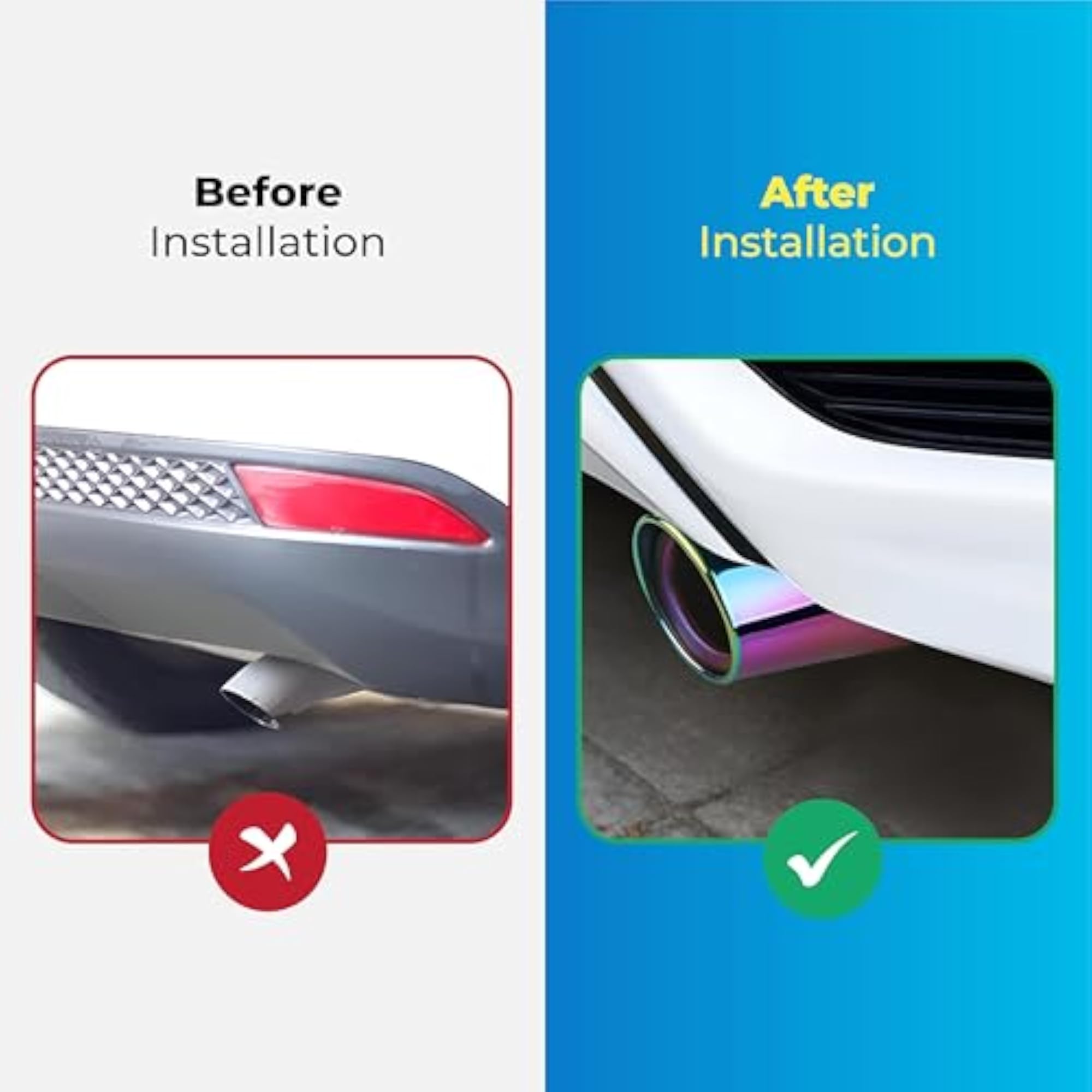 Universal Car Exhaust Muffler Tip, Stainless Steel Burnt Look