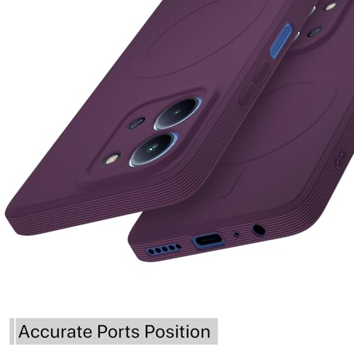 Image of Pikkme Back Cover for Redmi 15C 5G Soft Matte Silicone Mag-Safe Design (Mag-Safe Not Support) Camera Protection | Slim Fit Bumper Cover (Purple)