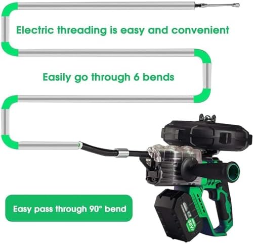 Automatic Stringing Machine with 20m Traction Line - Electric Wire Threader, 40m/min Speed, Includes Shoulder Strap, Reel Guard & Lithium Battery, Perfect for Wall Installation