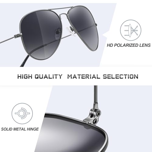 Image of Classic Aviator Sunglasses for Men Womens Polarized UV Protection Driving Sunglasses