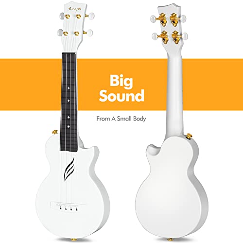 Image of Enya Nova U Mini Soprano Ukulele 21 inch Carbon Fiber - Lightweight Waterproof Travel Ukulele for Beginners & Adult, Starter Kit Included (Case, Strap, Capo, Strings) | Waterproof Body, Resists Humidity and Temperature Changes, 0.9 lb, Low-Action Setup, Beginner Kit: Case, Strap, Capo, Strings