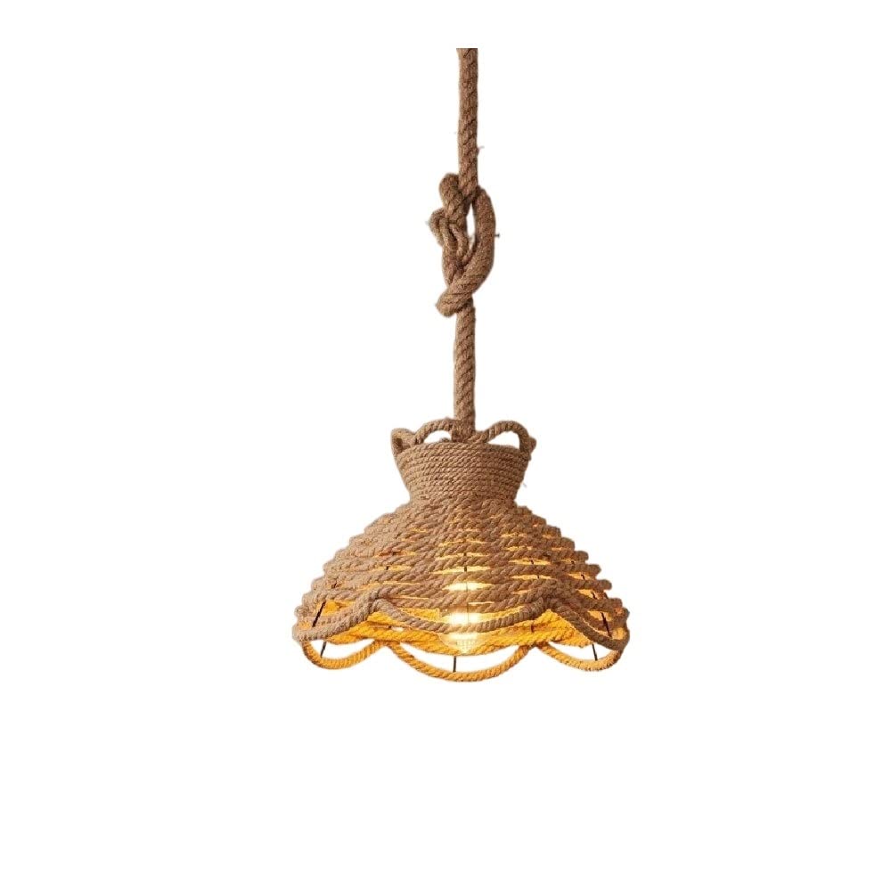 Chandelier en paille de lin style rétro country américain 110V-240V pour loft
