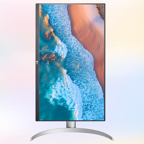 Image of LG 27 inch 4K UHD Monitor, IPS Display, VESA DisplayHDR 400, 95% DCI-P3, Dynamic Action Sync, Black Stabilizere, Height /Tilt /Pivot Stand, for Gaming and Offic, White /Silver