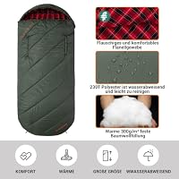 KingCamp Schlafsack XXL Baumwolle Flanell Tragbar Oliv – Ansicht 3