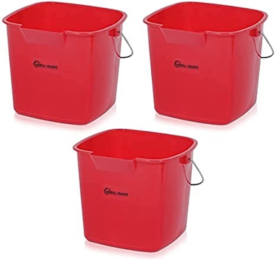 Simpli-Magic 79246 Pail Buckets, Red, 3 Pack