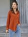 Chigant Women's Satin Silk Blouses Button Down Shirts Casual Loose Long Sleeve Office Work Tunic Tops Caramel