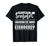 Dieses Eishockey Design lustig für Herren ist perfekt für jeden echten Fan des Eishockey Sportes. Total lustig auch als Geschenk. Der Spruch: Den ganzen Sommer war ich einen ruhige und charmante Frau, dann startete die Eishockey Saison