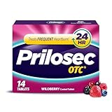 Prilosec OTC, Omeprazole Delayed Release 20mg, Acid Reducer, Treats Frequent Heartburn for 24 Hour Relief, All Day, All Night*, Heartburn Medicine, 20mg, Wildberry Flavor, 14 Tablets