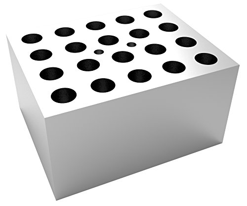 4E's USA Dry Bath Incubator Block - Universal Aluminum Block for Conical Tubes 12 x 15ml, Slot Size ⌀17.1mm x 44.5mm Model:TC0401001-54